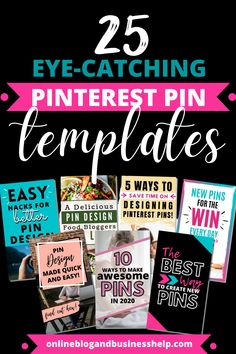 the 25 eye catching pinterest pin templates are available for use in this postcard