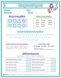 a printable worksheet for children's progress on the letter recognition program