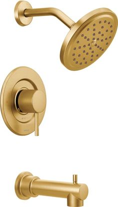 thermostaer shower faucet with hand shower head and handset in polished brass