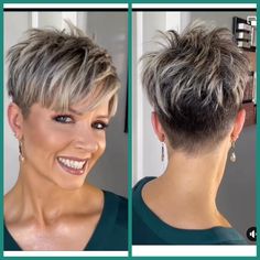 Glamorous Hairstyles, Hairstyles Layered, Short Hair Back, Short Shaved Hairstyles, Haircut Medium, Short Spiked Hair, Short Sassy Haircuts, Funky Hair, Funky Short Hair