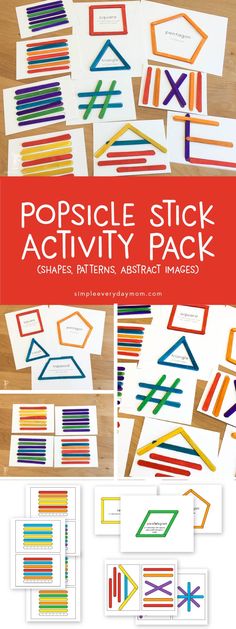 popsicle stick activity pack for children to practice their handwriting and writing skills with the help of