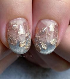 Floral Chrome Nails, Vintage Floral Nails, Medieval Nail Art, Gold Floral Nails, Dragon Nails Designs, Mail Art Design, Dragon Nail Art, Acrylic Or Gel Nails, Dragon Nails