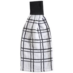 a black and white checkered towel on a white background