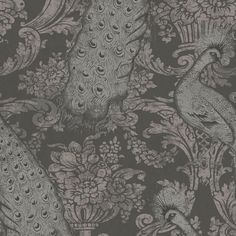 Buy 94/7039 Cs Byron Charcoal An Silver By Cole and Son Wallpaper Muted Wallpaper, Colorful Maximalist Decor, Portland Apartment, Wallpaper Powder Room, Son Wallpaper, Eclectic Apartment, Charcoal Wallpaper, Cole And Son Wallpaper, Silver Wallpaper