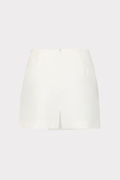 The Evalyn looks like a mini skirt from the front, thanks to its envelope-shaped overlay at front, but it’s actually a comfortable skort that pairs well with a variety of different MILLY tops. Cut from a luxe crepe fabric, it sits at the hips and has a hidden back zipper closure. Elegant Mini Skirt With Built-in Shorts, Elegant Mini Skort With Built-in Shorts, Formal Mini Skirt Skort For Summer, Formal Mini Skort For Summer, Formal Summer Mini Skort, Chic Mini Hem Skort For Work, Elegant Asymmetrical Skort For Day Out, Formal Short Skort For Summer, Elegant Workwear Shorts With Lined Skirt