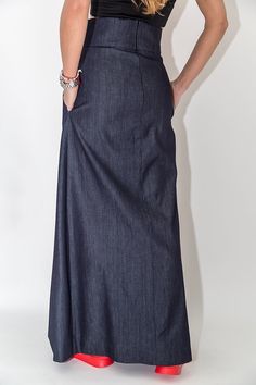 Relaxed Full-length Cotton Maxi Skirt, Fitted Long Skirt With Pockets, Fitted Long Pencil Skirt With Pockets, Flowy Full-length Skirt With Pockets, Full-length Flowy Skirt With Pockets, Stretch Long Skirt With Gathered Details, Fitted High Waist Maxi Skirt With Pockets, Full Length Flowy Skirt With Pockets, Spring Full-length Relaxed Skirt