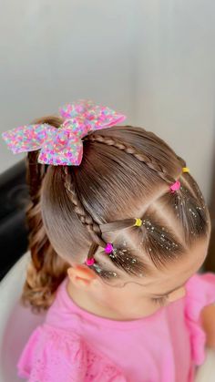 Toddler Ponytail Hairstyles, Penteados Fáceis Infantil, Cute Braided Hairstyles, Baby Girl Hair, Baby Girl Hairstyles, Rose Hair, Hair Clothes