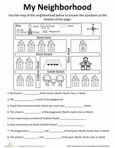 the neighborhood worksheet is shown in this image