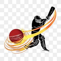 a cricket player hitting the ball with his bat, transparent background png and psd