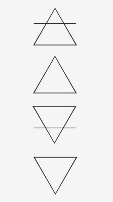 three lines are arranged in the shape of an equill, and one line is drawn