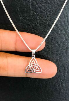 Trinity Necklace Sterling Silver Triquetra Necklace Celtic | Etsy Triquetra Necklace, Triquetra Pendant, Trinity Necklace, Beaded Ankle Bracelets, Celtic Trinity Knot, Silver Model, Beaded Ankle, Teen Jewelry, Trinity Knot