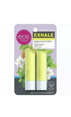 EOS Evolution of Smooth Exhale Super Soft Shea Lip Balm Green Apple Tonic-0.14oz. Apple Mint, Just Juice, Lip Balm Stick, Lip Balm Collection, Eos Lip Balm, Vanilla Milk, Lip Balm Set, Lip Smackers, Awesome Hair