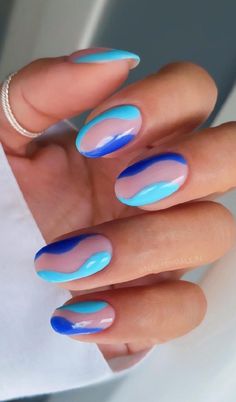 Swirl Nail Art, Holiday Acrylic Nails, Ideas Uñas, Aqua Nails, Turquoise Nails, Milky Nails, Nagel Tips, Ombre Acrylic Nails, Summery Nails