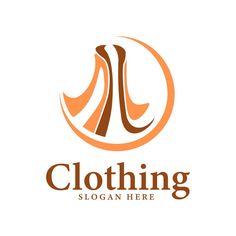 the logo for clothing company is orange and brown