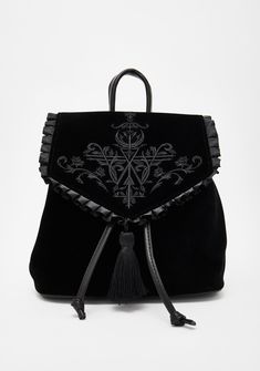 Dark Harajuku, Gothic Backpacks, Heart Couture, Gothic Bags, Goth Bag, Magic Embroidery, Devil Inspired, Gothic Wardrobe, Velvet Backpack