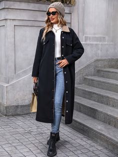 Long Denim Coat, Casual Denim Jacket, Lined Denim Jacket, Denim Outfits, Denim Clothing, Denim Jacket Women, Denim Jackets, Denim Coat, Clothing Size Chart