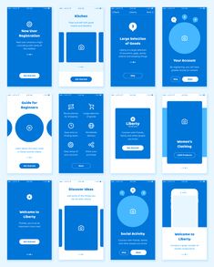 the user interface for an app designed to look like it is in blue and white