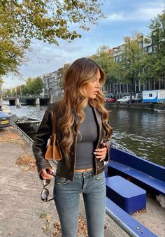 Traje Cowgirl, Negin Mirsalehi, Leather Jacket Outfits, Cowgirl Outfits, Country Outfits, Looks Vintage, Fall Winter Outfits