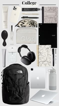 #northface #collegemoodboard #collegeaesthetic #collegelife #collegemood #collegeinspo #backpack Back To University, School Backpack Essentials, Everyday Bag Essentials, Be Aesthetic, School Bag Essentials, Backpack Essentials, So Aesthetic, Inside My Bag, Purse Essentials