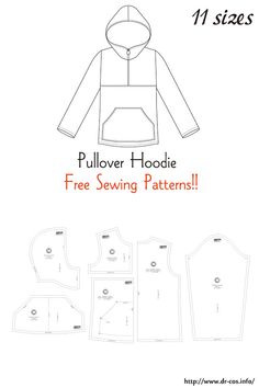 the pullover hoodie sewing pattern is shown