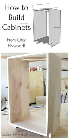 how to build cabinets from only plywood with woodworking basics on the bottom and inside