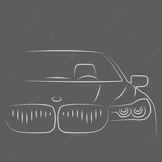 a drawing of a car on a gray background