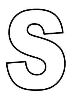 the letter s that is outlined in black and white with no outline, it appears to be