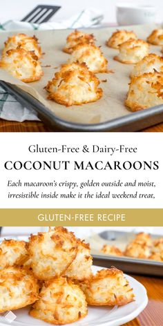 gluten - free and dairy - free coconut macaroons recipe on a plate