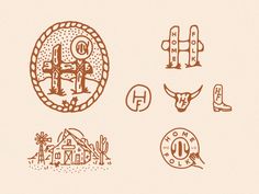 an image of some type of symbols in brown and white colors on a beige background