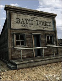 an old bath house sitting in the middle of nowhere