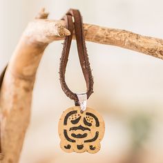 Hand-carved from a piece of coconut shell, the image of the Ak'ab'al sign adorns this necklace from Guatemala, aimed at those blessed by the bat spirit. Proud of their heritage, Fernando and David fill the cutaway section with lava stone for an exquisite contrast, while a leather cord completes the design with comfort. The pendant is also a symbol of harmony and peace, based on the ancient Mayan doctrine. Lava Jewelry, Ear Cuff Jewelry, Spiritual Necklace, Ancient Mayan, Brown Jewelry, Art Necklaces, Neck Accessories, Mens Jewelry Necklace, Stone Pendant Necklace