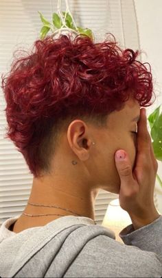 Short Hairstyles For Women Curly, Low Fade Curly Hair Women, Curly Mullet Undercut, Super Short Hair Curly, Short Curly Hair With Shaved Sides, Undercut Wavy Hair For Women, Undercut On Curly Hair, Short Curly Shaved Sides, Short Curly Mullets