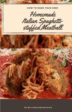 how to make your own homemade italian spaghetti stuffed meatballs