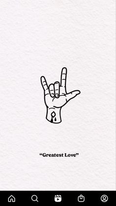 a hand with the word greatest love written on it