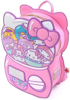 Hello Sanrio Characters, Hello Kitty Gumball Machine, Sanrio Backpack, Hello Kitty Backpack, Kitty Backpack, Hello Sanrio, Kitty Pictures, Kawaii Bags