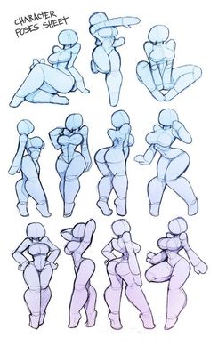 various poses and body shapes for the character in this video game, i have no idea what to do with them