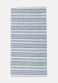 a blue and white striped towel