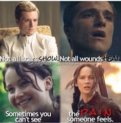 some people with different facial expressions on their faces and the words'not all scars show, not all wounds fall