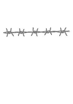 a line drawing of barbed wire on a white background