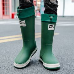 Unisex Fisherman Camping Rain Boots Green Rain Boots For Outdoor Use In Rainy Season, Casual Green Weatherproof Rain Boots, Raining Boots, Green Rainy Season Outdoor Boots, Rubber Boots For Women, Rain Shoes Women, Water Boots, Waterproof Ankle-high Rain Boots For Outdoor, Fishing Shoes