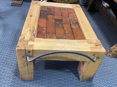 a table made out of wooden planks in a room