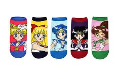 PRICES MAY VARY. HAVE FUN WITH YOUR SOCKS: Don't dress like everyone else! Show off your individuality, personality, & love for Sailor Moon with these fun, officially licensed socks 5 PAIR PACK: Mix & match these 5 different sock styles, featuring: Sailor Moon, Sailor Venus, Sailor Mercury, Sailor Mars, Sailor Jupiter. Buy more, save more when purchasing bundled socks MACHINE WASHABLE: For long-lasting results, machine wash cold with like colors. Use only non-chlorine bleach as needed. Tumble dr Creative Socks, Sailor Moon Girls, Womens Cosplay, Sock Toys, Sailor Moon Cosplay, Sailor Moon Character, Sailor Mercury, Sailor Jupiter, Sailor Venus