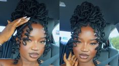 Locs Styles For Wedding, Loc Wedding Hairstyles Brides, Elegant Curly Updo, Dreadlock Wedding Hairstyles, Loc Colors, Locks Hairstyles, Bun With Curls