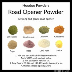 Road opener powders Hoodoo Rootwork, Hoodoo Oils, Road Opener, Magickal Herbs