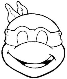 the angry bird mask is outlined in black and white, it looks like he's smiling