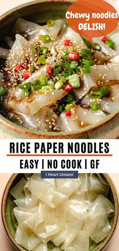 rice paper noodles in a bowl with chopsticks