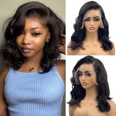 PRICES MAY VARY. Short Wigs Human Hair Premium Material: 100% unprocessed Brazilian virgin human hair wig, natural hairline with baby hair, super silky and bouncy, no shedding, no smell, no tangled. Short Body Wave Wigs Features: 180% density lace frontal wigs human hair pre plucked, true length, healthy and comfortable, can be curled, can be straighted, can be dyed and restyled as you like. 13x4 Lace Front Wigs Human Hair Advantage: 10A grade Brazilian virgin human hair, can be middle part, sid Bob Curls, Bob Lace Front Wigs, Short Human Hair Wigs, Wig Human Hair, Wigs Human Hair, Body Wave Wig, Short Bob Wigs, Bob Wig, Short Wigs