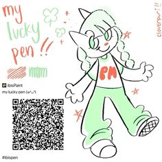 an image of a cartoon character with qr code