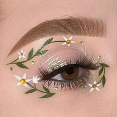 Vines Eyeliner, Flower Graphic Liner, Floral Eyeliner, Fall Eyeliner, Floral Eye Makeup, Artsy Eyeliner, Vine Makeup, Flower Eye Makeup, Cottage Core Makeup