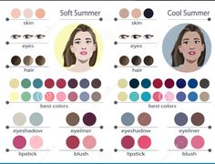 Cool Summer Makeup, Cool Winter Color Palette, Soft Autumn Color Palette, Soft Summer Palette